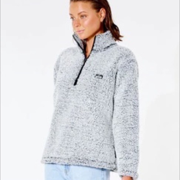 🔆RIP CURL🔆 DARK N STORMY 1/4 ZIP CREW SWEATER JACKET - Picture 10 of 15